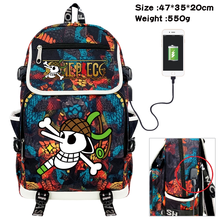 One Piece Camouflage Waterproof Canvas Flip Backpack Student Schoolbag 47X35X20CM
