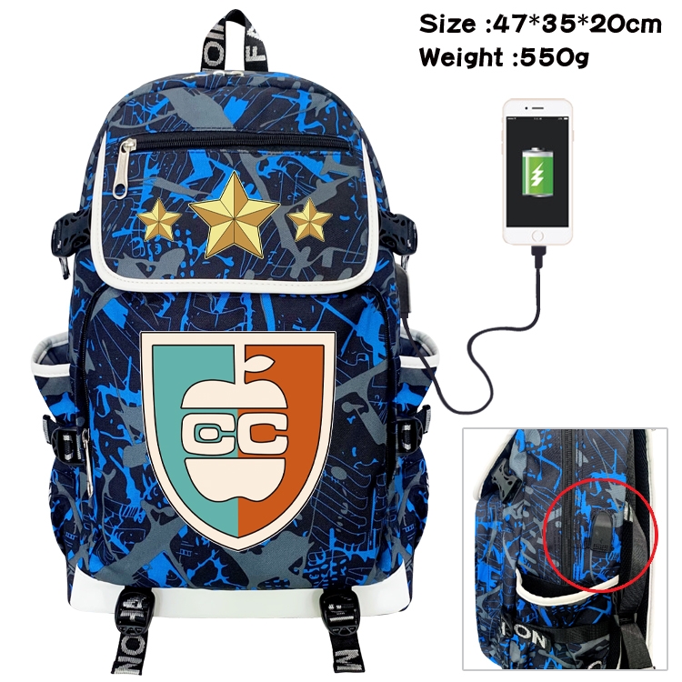 SPY×FAMILY Camouflage Waterproof Canvas Flip Backpack Student Schoolbag 47X35X20CM