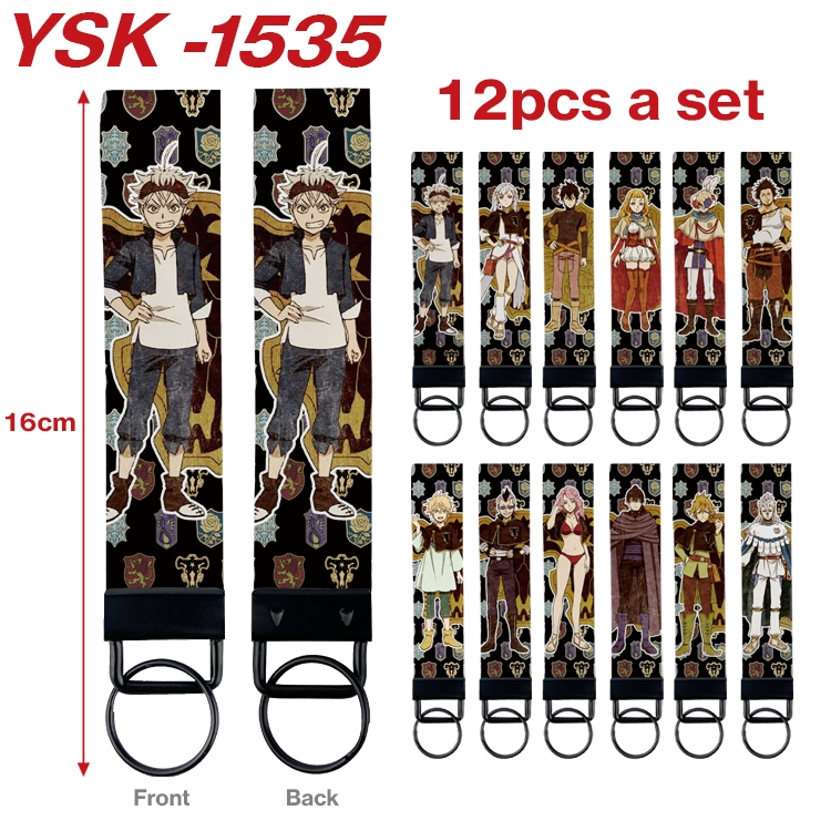black clover Anime mobile phone rope keychain 16CM a set of 12 YSK-1535