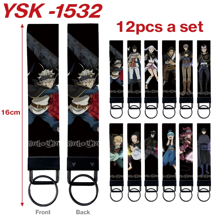 black clover Anime mobile phone rope keychain 16CM a set of 12 YSK-1532