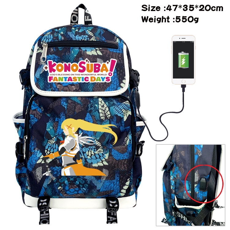 Blessings for a better world Camouflage Waterproof Canvas Flip Backpack Student Schoolbag 47X35X20CM