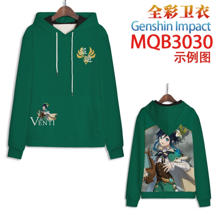 Genshin Impact Full color hooded sweatshirt without zipper pocket from XXS to 4XL MQB-3030