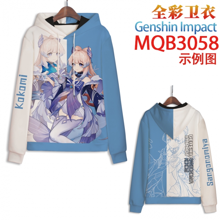 Genshin Impact Full color hooded sweatshirt without zipper pocket from XXS to 4XL MQB-3058