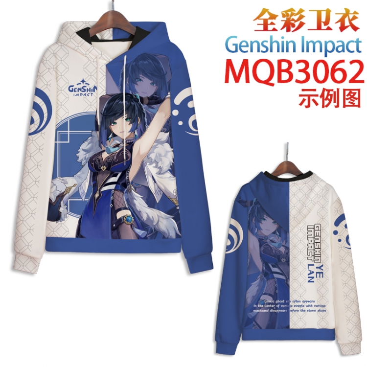 Genshin Impact Full color hooded sweatshirt without zipper pocket from XXS to 4XL MQB-3062