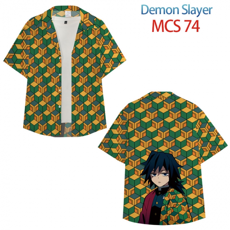 Demon Slayer Kimets Anime peripheral full color short-sleeved shirt from XS to 4XL MCS 74