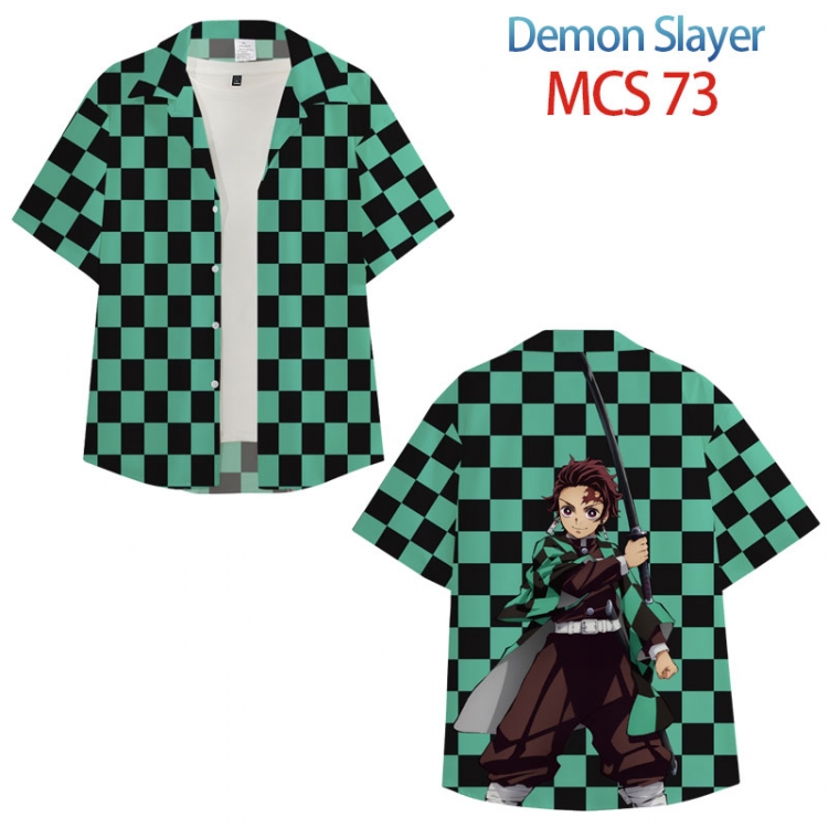 Demon Slayer Kimets Anime peripheral full color short-sleeved shirt from XS to 4XL MCS 73