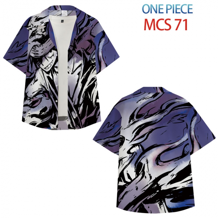 One Piece Anime peripheral full color short-sleeved shirt from XS to 4XL  MCS 71 