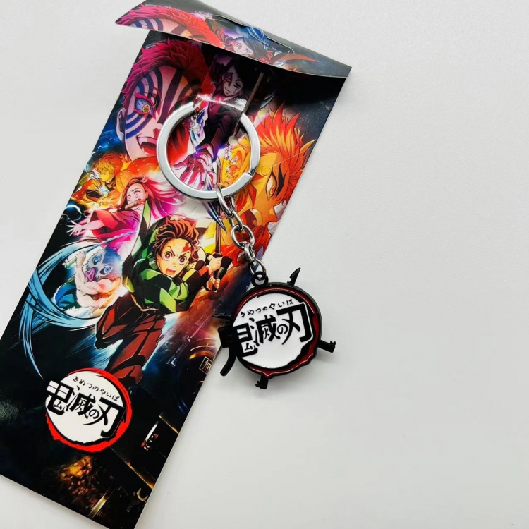 Demon Slayer Kimets Anime Peripheral Metal Rotating Keychain Pendant price for 5 pcs