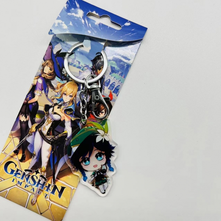 Genshin Impact Anime Peripheral Acrylic Keychain price for 5 pcs