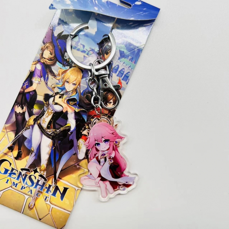 Genshin Impact Anime Peripheral Acrylic Keychain price for 5 pcs