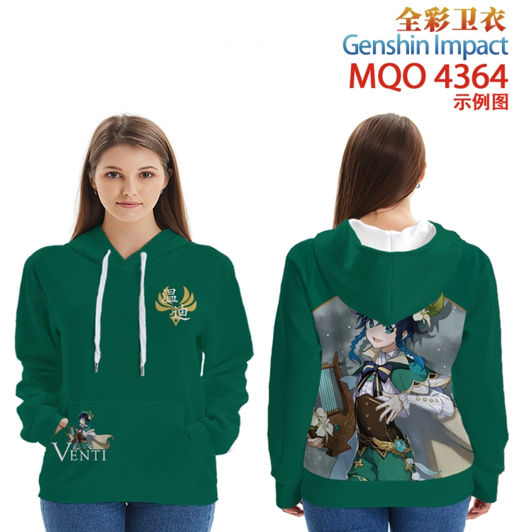 Genshin Impact Long Sleeve Hooded Full Color Patch Pocket Sweatshirt from XXS to 4XL  MQO-4364