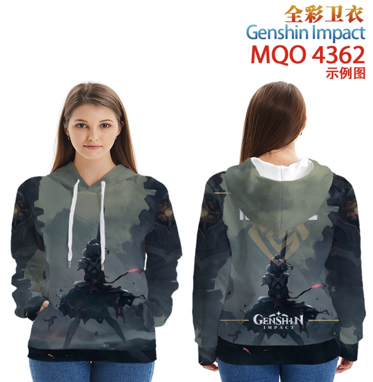 Genshin Impact Long Sleeve Hooded Full Color Patch Pocket Sweatshirt from XXS to 4XL MQO-4362