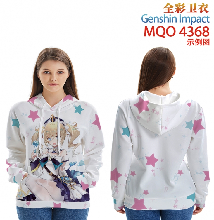 Genshin Impact Long Sleeve Hooded Full Color Patch Pocket Sweatshirt from XXS to 4XL MQO-4368