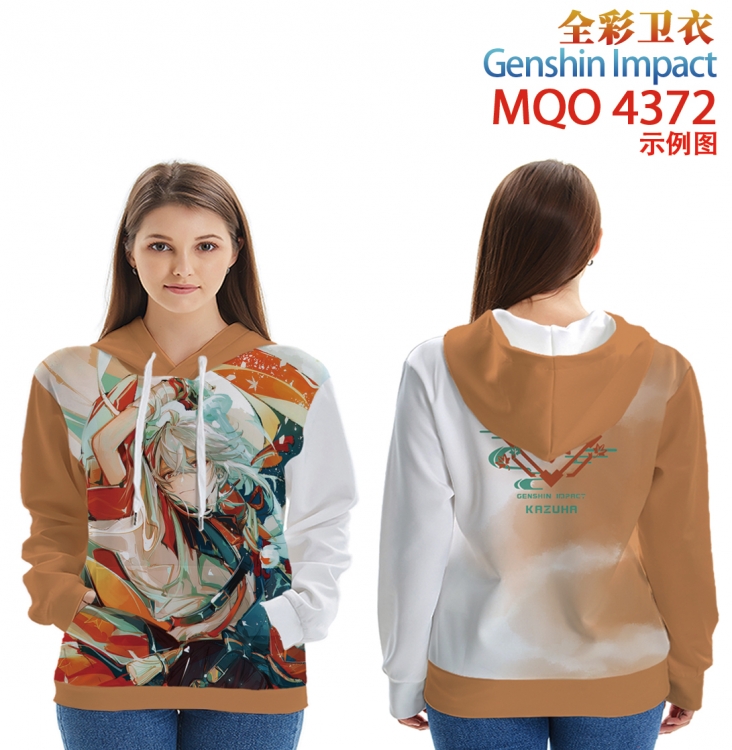 Genshin Impact Long Sleeve Hooded Full Color Patch Pocket Sweatshirt from XXS to 4XL MQO-4372