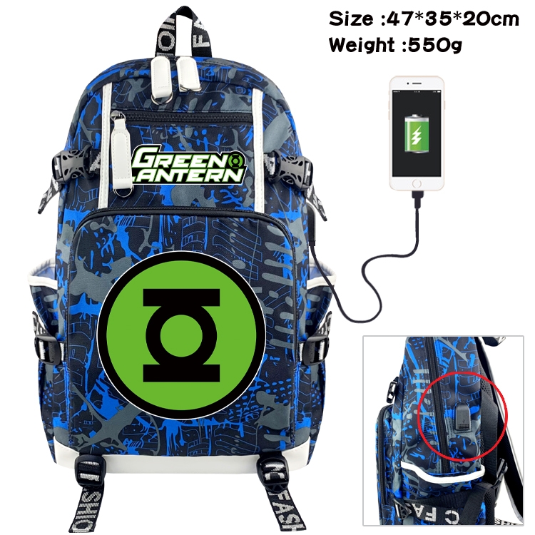 Super hero Anime data cable camouflage print backpack schoolbag 47x35x20cm