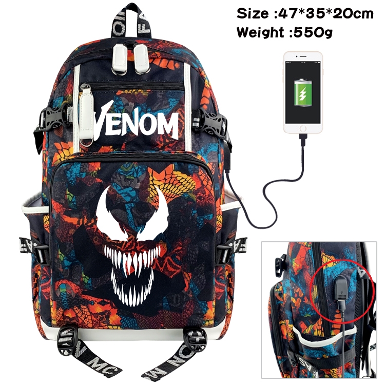 Super hero Anime data cable camouflage print backpack schoolbag 47x35x20cm