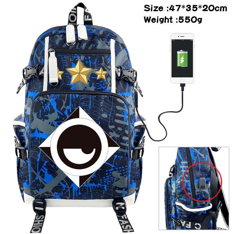 SPY×FAMILY Anime data cable camouflage print backpack schoolbag 47x35x20cm