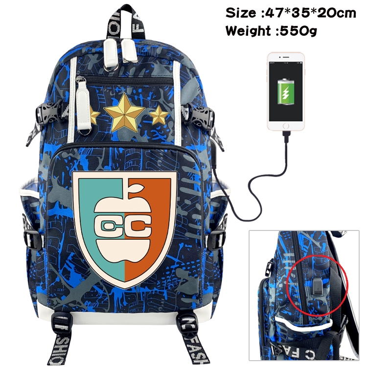 SPY×FAMILY Anime data cable camouflage print backpack schoolbag 47x35x20cm