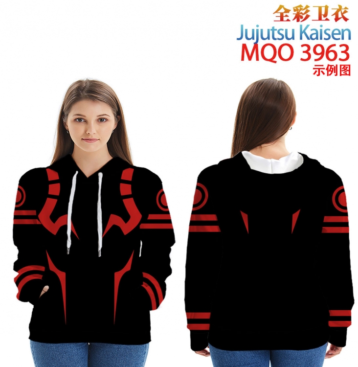 Jujutsu Kaisen Long Sleeve Hooded Full Color Patch Pocket Sweatshirt from XXS to 4XL MQO 3963