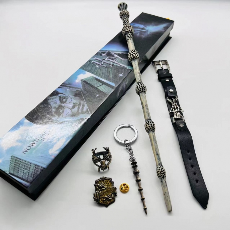 Harry Potter Anime Peripheral Ring Bracelet Badge 5 Piece Set