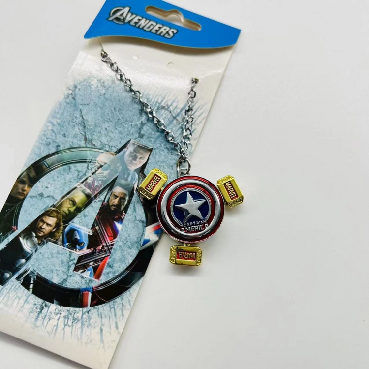 Captain America Anime Peripheral Rotating Necklace Pendant Jewelry