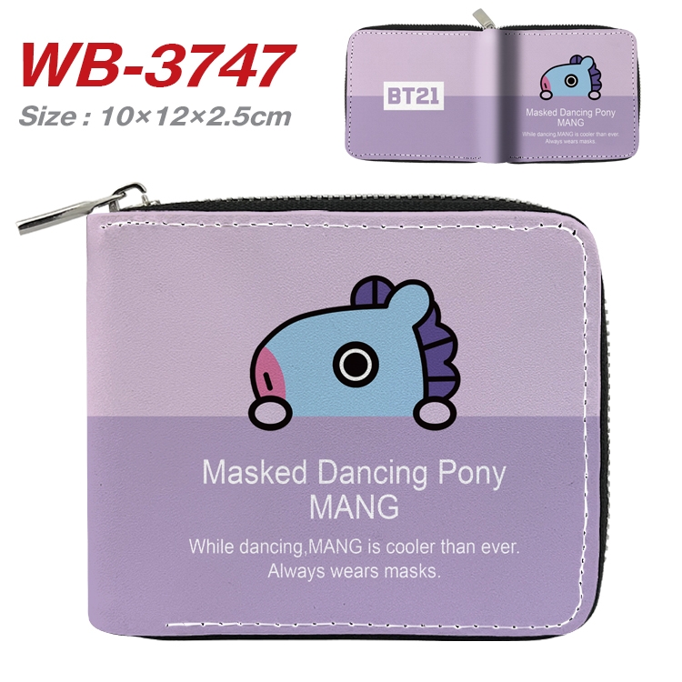 BTS  Full Color Short All Inclusive Zipper Wallet 10x12x2.5cm WB-3747A