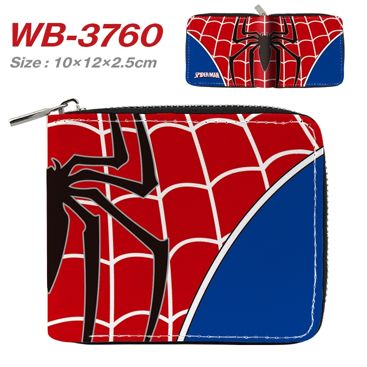 Super hero Anime Full Color Short All Inclusive Zipper Wallet 10x12x2.5cm WB-3760A