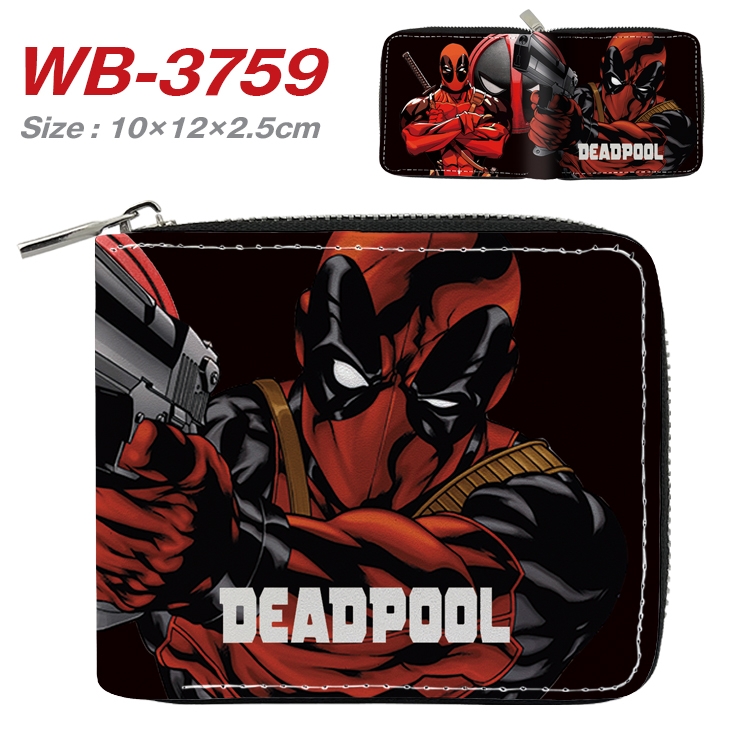 Super hero Anime Full Color Short All Inclusive Zipper Wallet 10x12x2.5cm WB-3759A