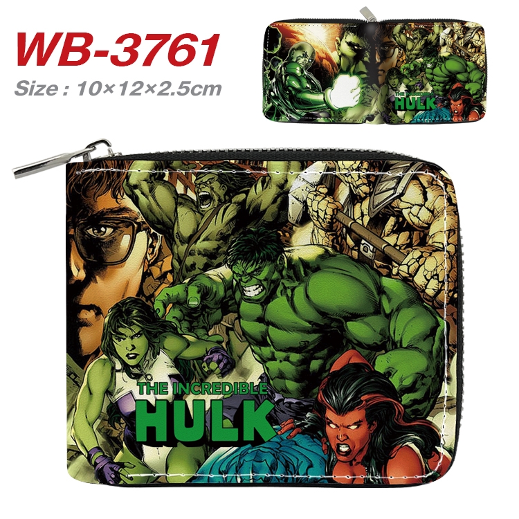 Super hero Anime Full Color Short All Inclusive Zipper Wallet 10x12x2.5cm WB-3761A