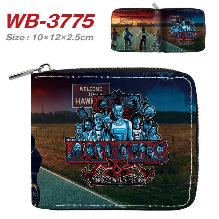Stranger Things Anime Full Color Short All Inclusive Zipper Wallet 10x12x2.5cm  WB-3775A