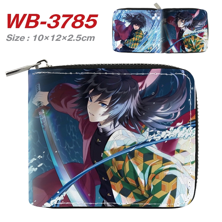 Demon Slayer Kimets Anime Full Color Short All Inclusive Zipper Wallet 10x12x2.5cm WB-3785A