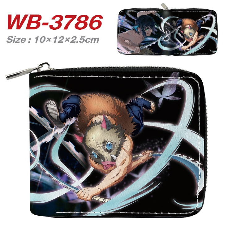 Demon Slayer Kimets Anime Full Color Short All Inclusive Zipper Wallet 10x12x2.5cm WB-3786A