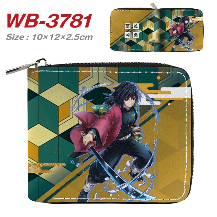 Demon Slayer Kimets Anime Full Color Short All Inclusive Zipper Wallet 10x12x2.5cm WB-3781A