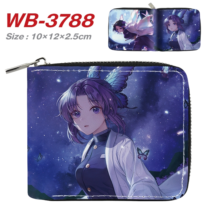 Demon Slayer Kimets Anime Full Color Short All Inclusive Zipper Wallet 10x12x2.5cm  WB-3788A