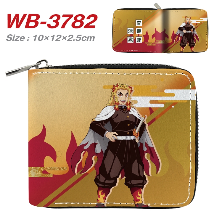 Demon Slayer Kimets Anime Full Color Short All Inclusive Zipper Wallet 10x12x2.5cm  WB-3782A