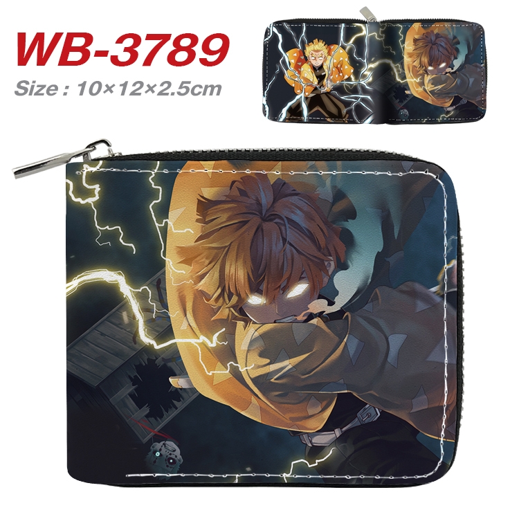 Demon Slayer Kimets Anime Full Color Short All Inclusive Zipper Wallet 10x12x2.5cm   WB-3789A