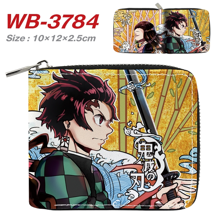 Demon Slayer Kimets Anime Full Color Short All Inclusive Zipper Wallet 10x12x2.5cm WB-3784A