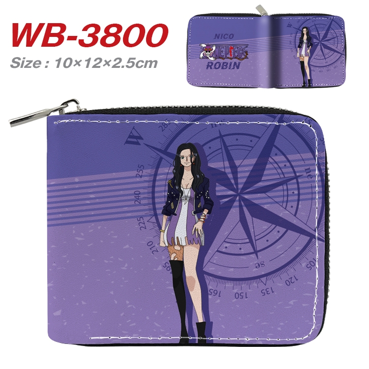 One Piece Anime Full Color Short All Inclusive Zipper Wallet 10x12x2.5cm WB-3800A