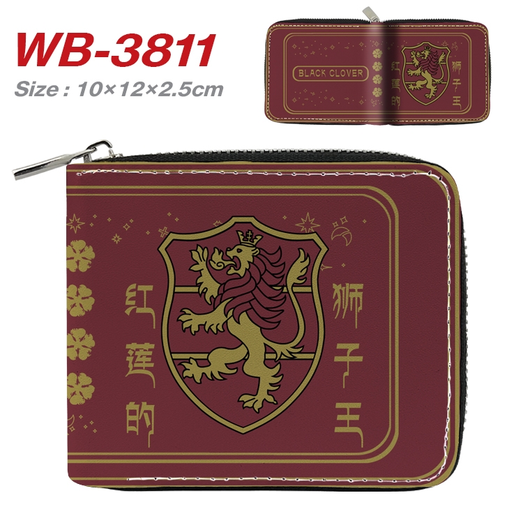 black clover Anime Full Color Short All Inclusive Zipper Wallet 10x12x2.5cm WB-3811A