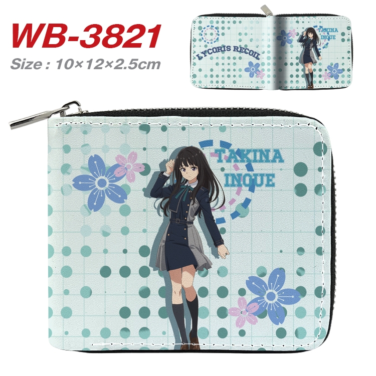LycorisRecoil Anime Full Color Short All Inclusive Zipper Wallet 10x12x2.5cm WB-3821A