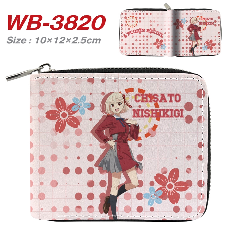 LycorisRecoil Anime Full Color Short All Inclusive Zipper Wallet 10x12x2.5cm WB-3820A