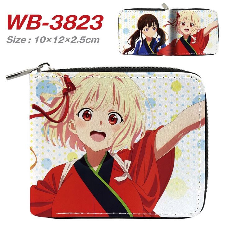 LycorisRecoil Anime Full Color Short All Inclusive Zipper Wallet 10x12x2.5cm WB-3823A