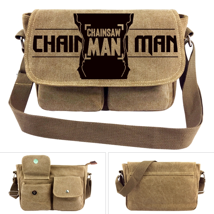 chainsaw man Anime peripheral canvas shoulder bag shoulder bag 7x28x20cm