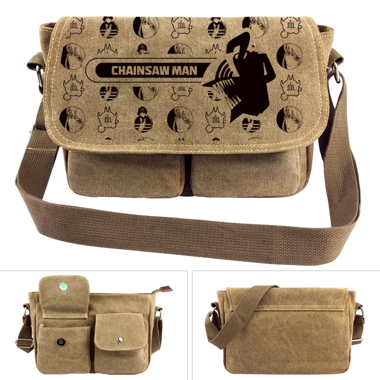 chainsaw man Anime peripheral canvas shoulder bag shoulder bag 7x28x20cm