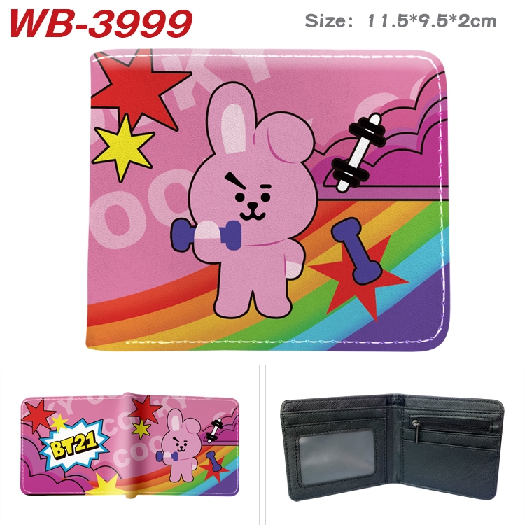 BTS Anime color book two-fold leather wallet 11.5X9.5X2CM  WB-3999A