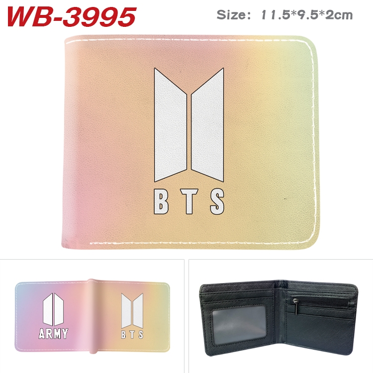 BTS Anime color book two-fold leather wallet 11.5X9.5X2CM WB-3995A