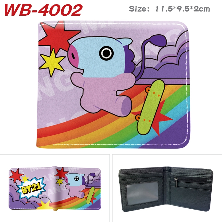 BTS Anime color book two-fold leather wallet 11.5X9.5X2CM WB-4002A