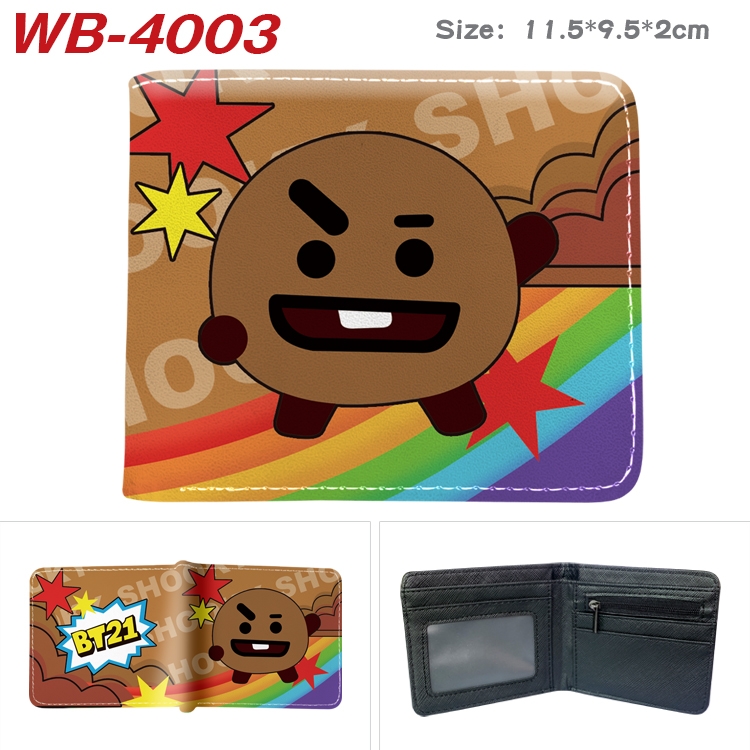 BTS Anime color book two-fold leather wallet 11.5X9.5X2CM WB-4003A