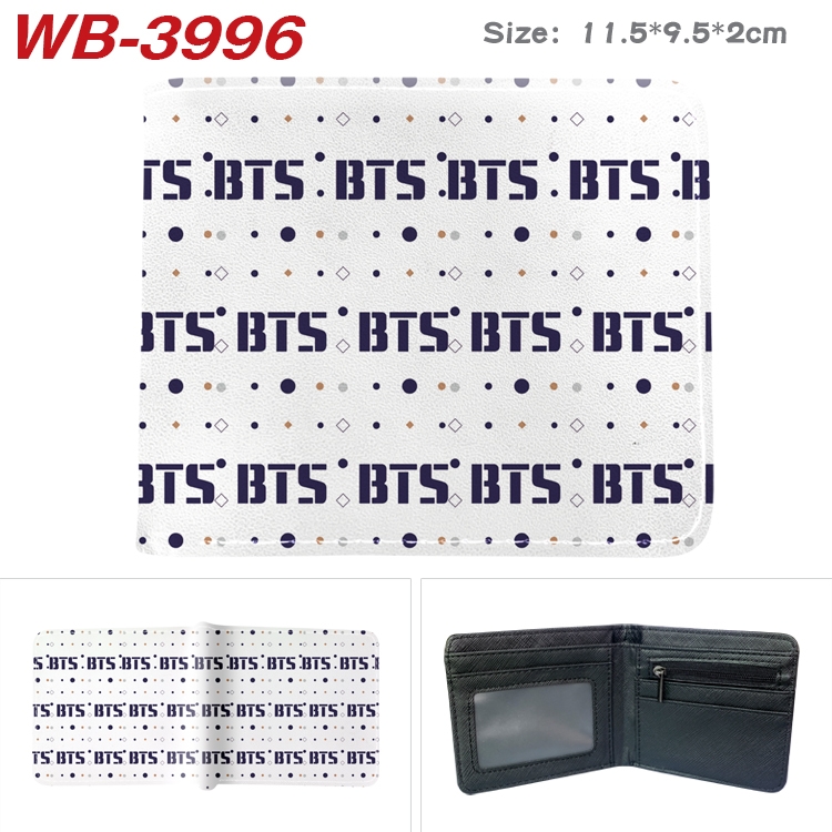 BTS Anime color book two-fold leather wallet 11.5X9.5X2CM WB-3996A