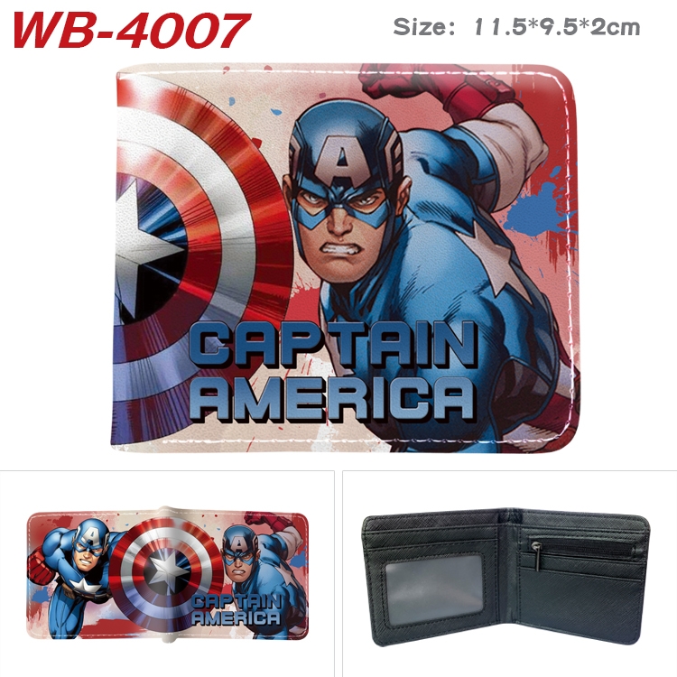 Super hero Anime color book two-fold leather wallet 11.5X9.5X2CM   WB-4007A